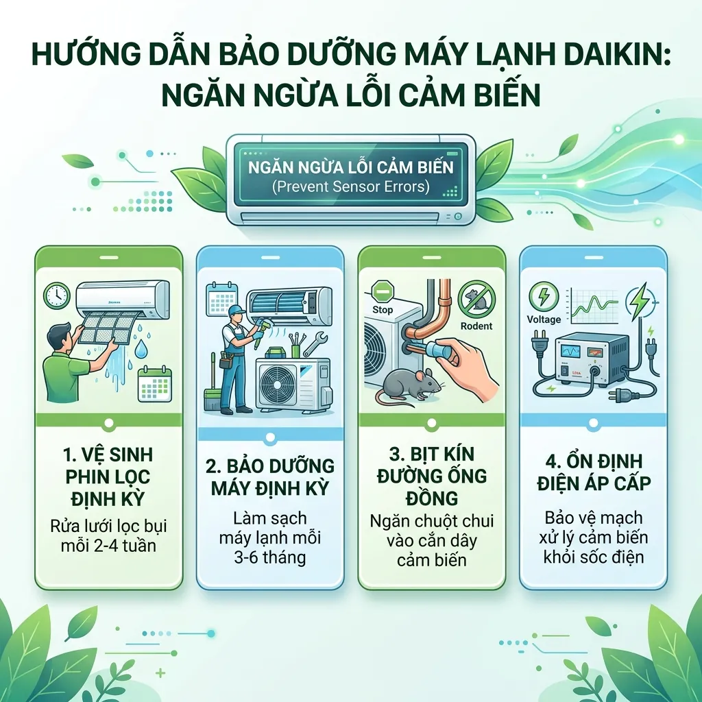 Mẹo sử dụng điều hòa Daikin FTKB25WAVMV bền bỉ, hạn chế lỗi cảm biến