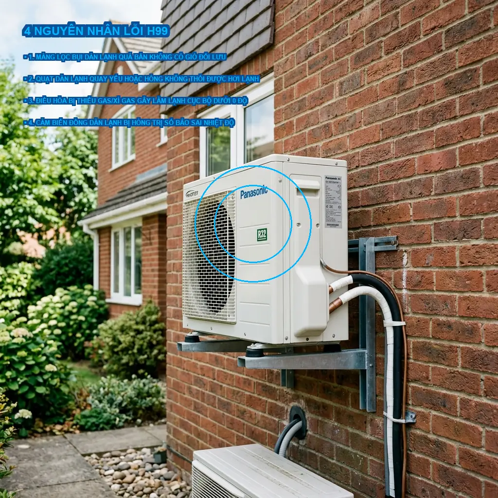 4 nguyên nhân chính gây lỗi H99 trên điều hòa Panasonic N9WKH