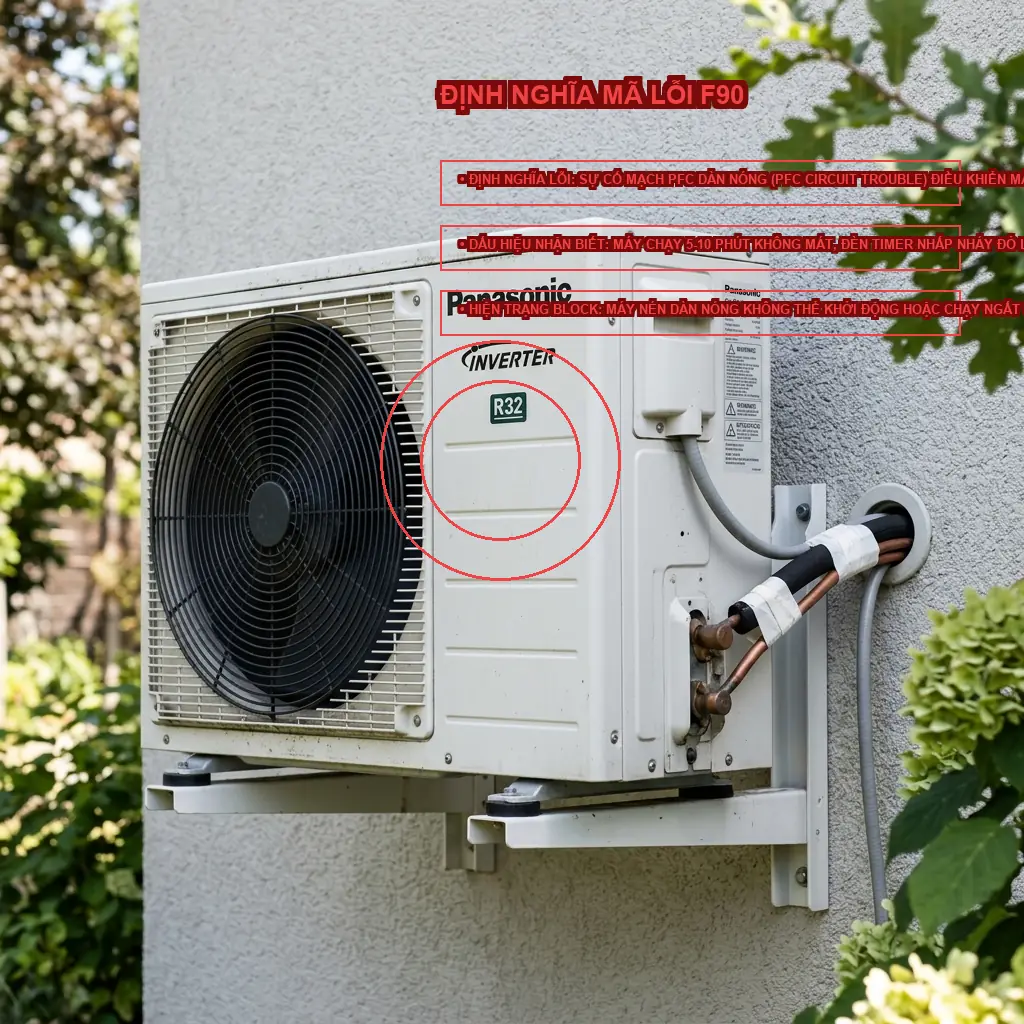 Mã lỗi F90 trên điều hòa Panasonic XU9XKH là gì?